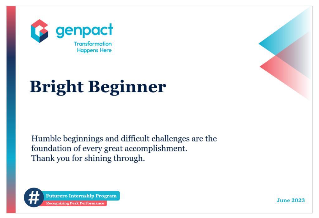 Bright Beginner Award